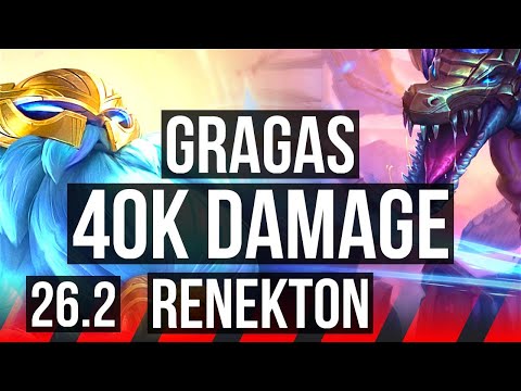 GRAGAS vs RENEKTON (TOP) | 40K damage, Good KDA: 13/2/7 | EUW Master | 26.2