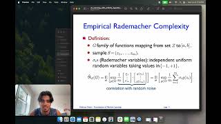Foundations of Machine Learning • Part 3.1: Rademacher Complexity (Prof. Mohri, NYU)