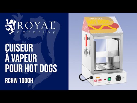 Vidéo - Occasion Cuiseur à vapeur pour hot dogs - 100 saucisses - 25 pains - 1 000 W