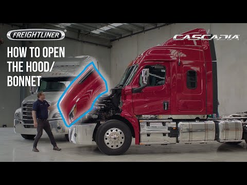 Freightliner Cascadia Instructional Video - Opening the Hood / Bonnet