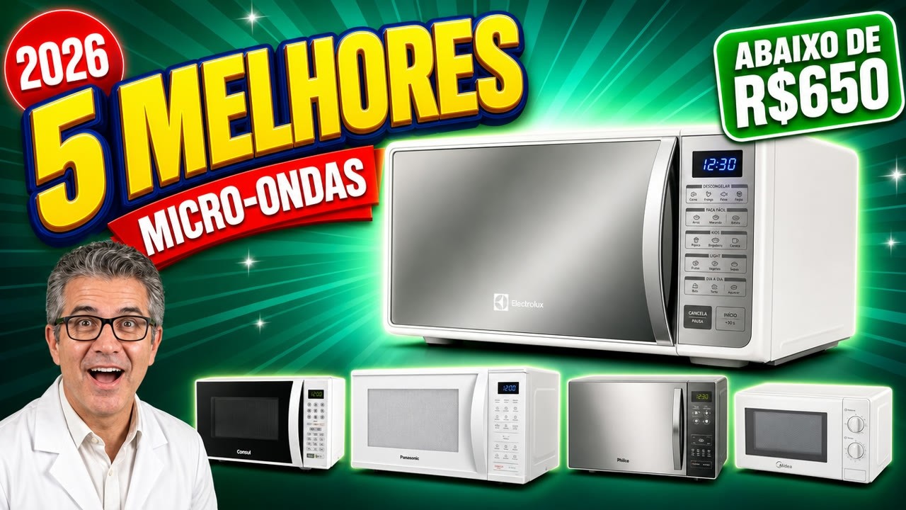 Miniatura da avaliação em vídeo de Micro-ondas Panasonic NN-ST27LWRU 21L Branco Espelhado 220V
