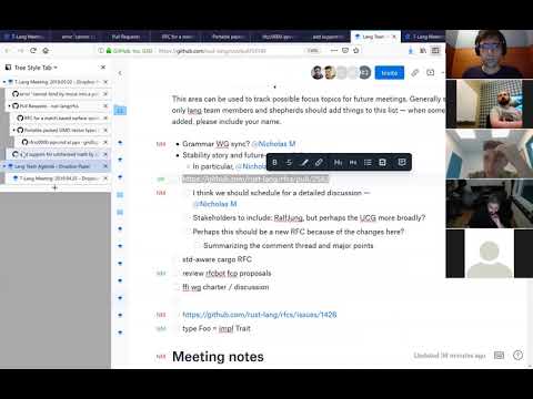 Lang Team Meeting 2019.05.02