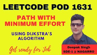 YouTube video 'Path with Minimum Effort using Dijkstra's Algorithm || Leetcode POD 1631 || by Deepak Kumar'
