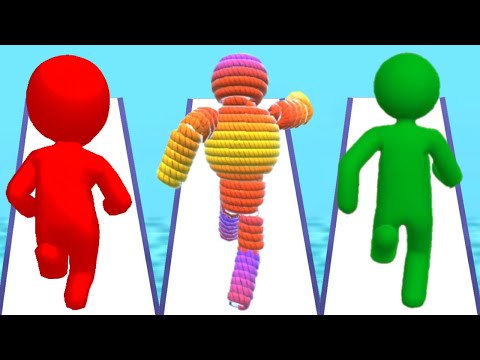 COLOR RUN STICKMAN 3D vs ROPE-MAN RUN vs GIANT RUSH - Triple Game