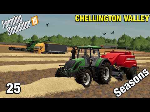 WORKING IN THE LINSEED FIELD Chellington Valley Timelapse - FS19 Ep 25