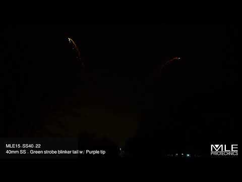 MLR15 SS40 22   40mm SS   Green strobe blinker tail w: Purple tip