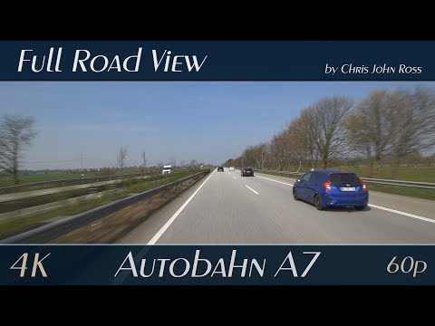 Autobahn (A7), Germany: Rastpatz Jalm - Tarp - Flensburg - Flensburg/Harrislee - 4K (UHD/2160p/60p)