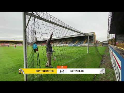 Boston United's very own Roy Hackford with the half-time entertainment at Boston United v Gateshead