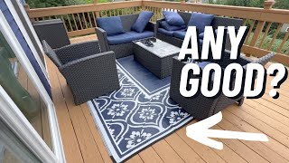 HUGEAR Outdoor Rug for Patio or RV | Weather Resistant & Waterproof Reversible Plastic Mat Review