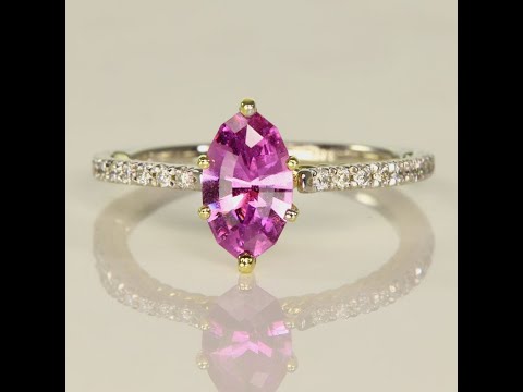14K White Gold Pink Sapphire and Diamond Ring 1.38cts