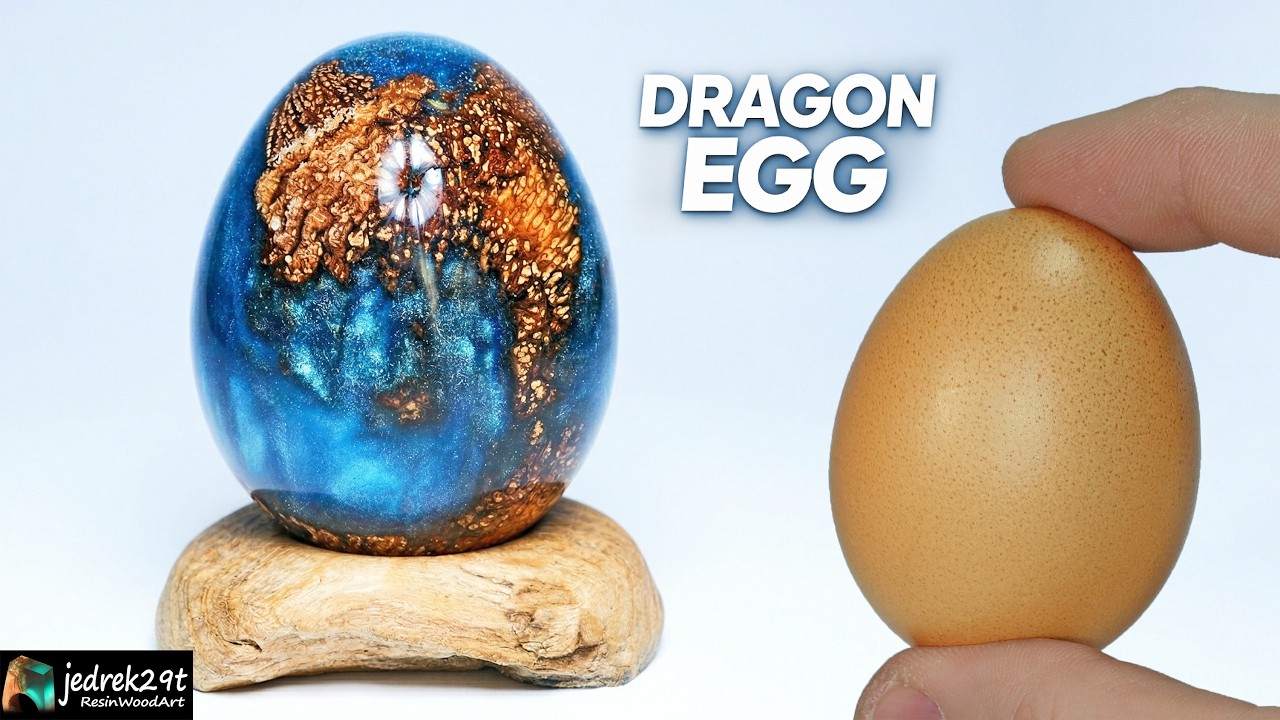 Making Dragon EGG / Wood with Pearl Epoxy / RESIN ART