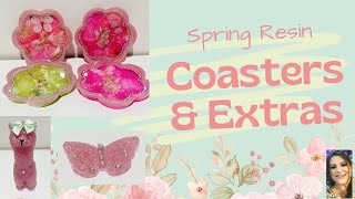 SO PRETTY - Spring Resin Flower Coasters with Blossom Glitter: Must See!