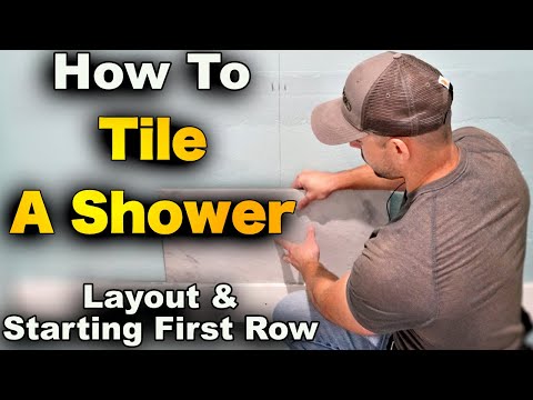 How To Tile A Shower Pt. 1 - Layout And Starting First Row