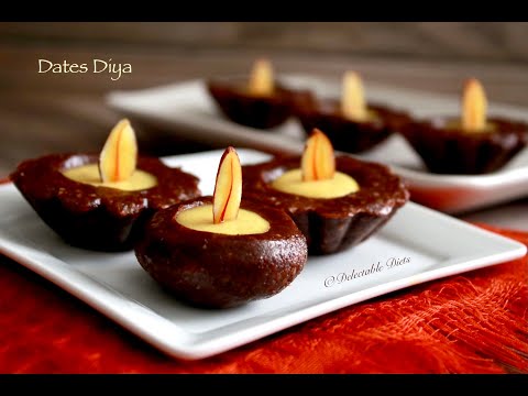 Dates Diya | Edible Diya | No bake Diya Tart | Chocolate Diya | Diwali Special | Delectable Diets