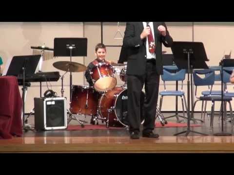 Adam Palko playing drums to "Johnson Rag"