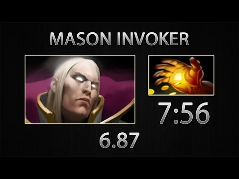 Dota 2 Invoker Fast Farm - Mason Invoker - Hand of Midas - 7:56 [6.87]
