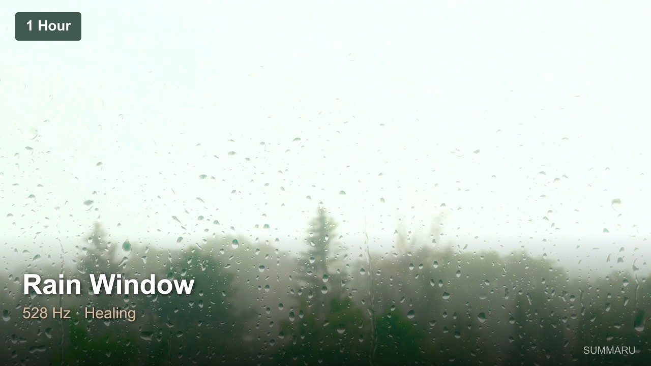 Rain Window | 1 Hour Healing Music | 528Hz Rainy Day Comfort