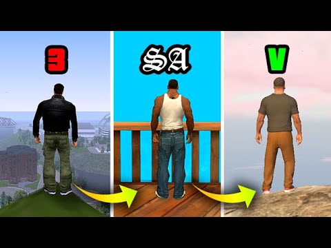 JUMPING FROM THE HIGHEST MOUNTAIN IN GTA GAMES (Evolution)