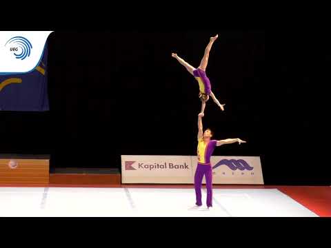 Konstantin EVSTAFEEV & Hanna KASYAN (BLR) - 2015 junior All-Around Acro Euro silver medallists