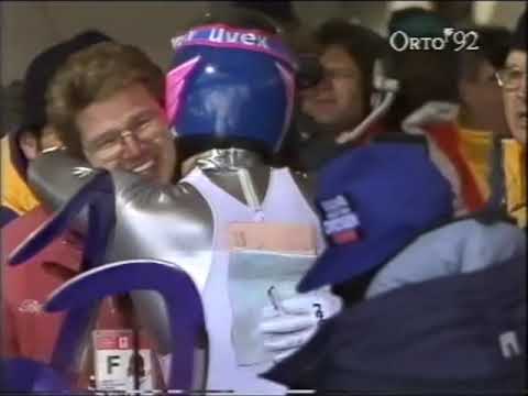 Throwback to the 1992 Olympic Winter Games and Georg Hackl winning gold
