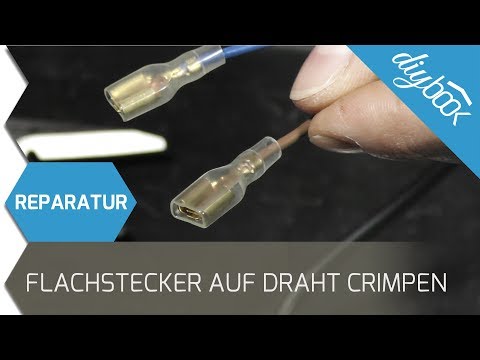Flachstecker und Flachsteckhülsen crimpen