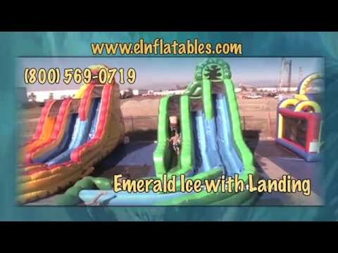 'Emerald Ice' Inflatable Slide with Landing