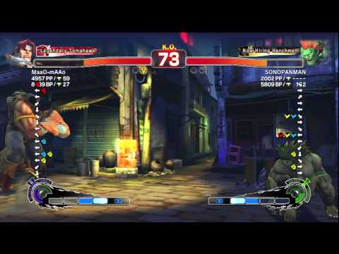 MaaO-mAAo [T. Hawk] vs. SONOPANMAN [Blanka] | SSF4 Arcade Edition
