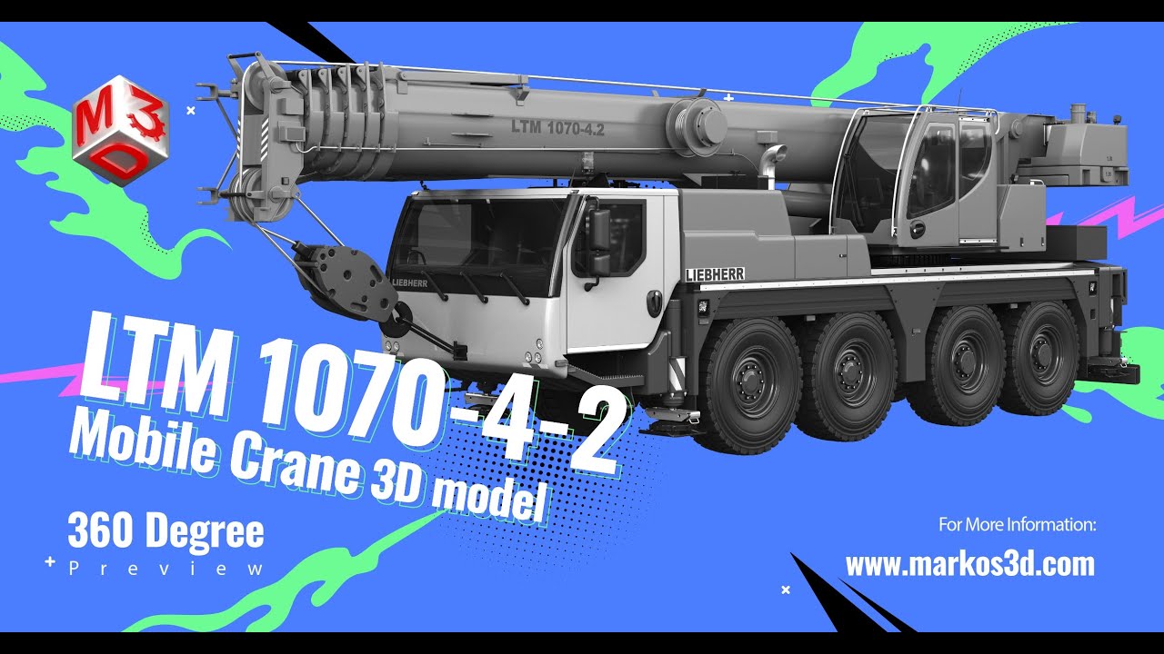 LTM 1070-4-2 Mobile Crane 3D Model