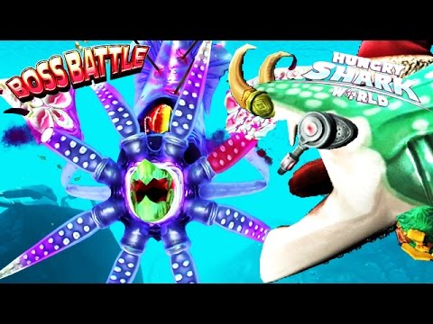 Hungry Shark World - Colossal Squid BOSS vs Whale Shark🦑