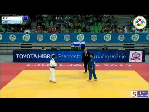 Judo 2013 World Championships Junior Ljubljana: Sahin Kaba (TUR) - Urozboev (UZB) [-60kg] semi-final