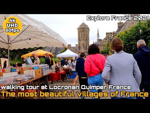 🇫🇷Ep11- 4K Walking tour lThe most beautiful villages of France l Locronan Quimper l14 july2021 12h33