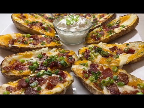 How to Make The Most Delicious, Crispy and Gooey Potato Skins! |  Baked Not Fried Very Easy