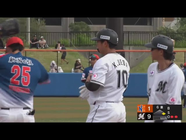 【ファーム】マリーンズ・上田希由翔 野手の間に落ちるタイムリーヒットで追加点を取る!!  2024年9月21日 千葉ロッテマリーンズ 対 オイシックス新潟アルビレックスBC