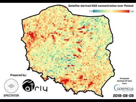 Nitrogen dioxide concetration over Poland using Sentinel-5P