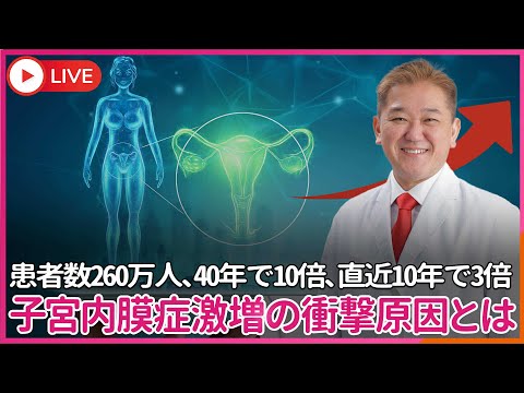 激増している子宮内膜症、患者数なんと２６０万人！４０年で１０倍、直近１０年でも３倍！　激増しているのは原因は小産・晩産化じゃない、〇〇が原因