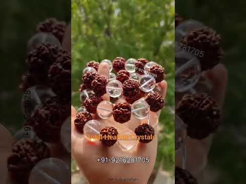 Round rudraksha quartz bracelet