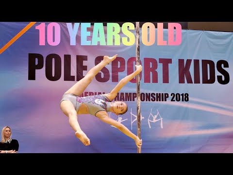 Pole sport kids Арина Александрова очень сильная Девочка 10 лет 