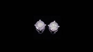 14k White Gold Round Diamond Stud Earrings TDW = 0.61 ct
