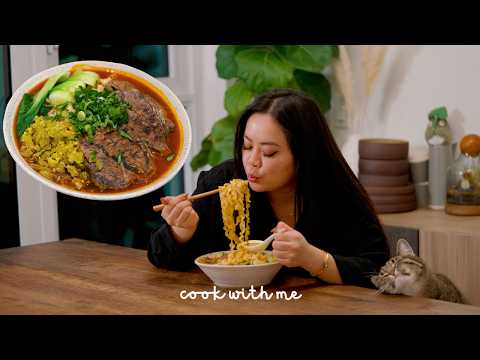 cook with me | taiwanese beef noodle soup 牛肉麵 *easy comforting recipe*
