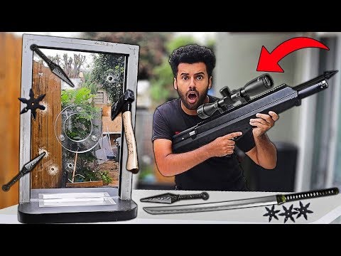 I Bought A 100% UNBREAKABLE REAL BANK BALLISTIC GLASS WINDOW!!! *FIRST TO BREAK WINS $10,000* Video