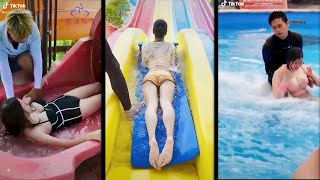 Sexy Japanese Girls In The Pool Park | Japanese Girls Strip Down And Play In The Pool!
