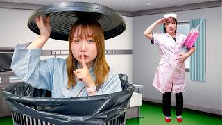 逃げろ〜＞＜巨大注射器こわいよ！悪いナースに捕まったらきらいなお注射をされちゃう！？悪いナースにバレずに退院できるかなぁ？【チャレンジ】