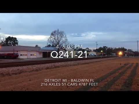 83 trains in 2 days 3 hours at Folkston, Ga January 24-26 2018 4 meets trains 1,2.10,11.24,25.30,31