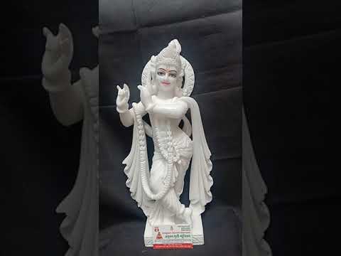 Beautiful White Marble Krishna God Statue
