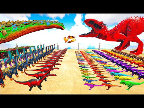 1000 IndominusRex Dinosarus VS 100 Titanosaurus | All Boss ARK Dinosaurs