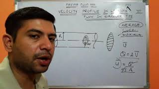 Average, maximum  velocity through circular pipe (Laminar flow)