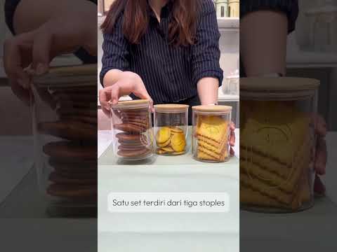 Gambar Informa Karen Stoples Kaca 600 ml Set 3 pcs Transparan - Cokelat