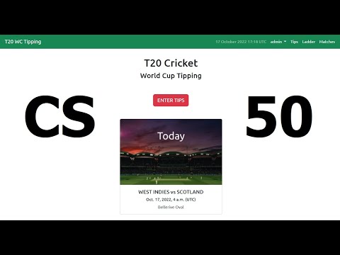 CS50 Final Project - T20 Cricket World Cup Tipping App