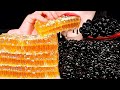 咀嚼音 蜂の巣 ハニカム u0026 タピオカパール raw honeycomb tapioca pearls mukbang zoey asmr