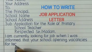 How To Write Job Application for Role of Primary School Teacher